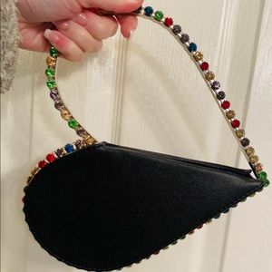 Heart Shape Rhinestone Metal Frame Evening Clutch